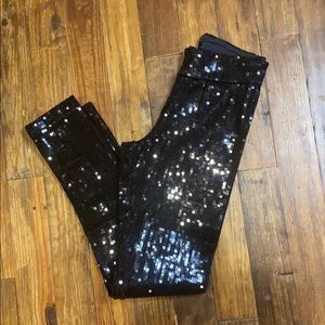 Black sequin leggings